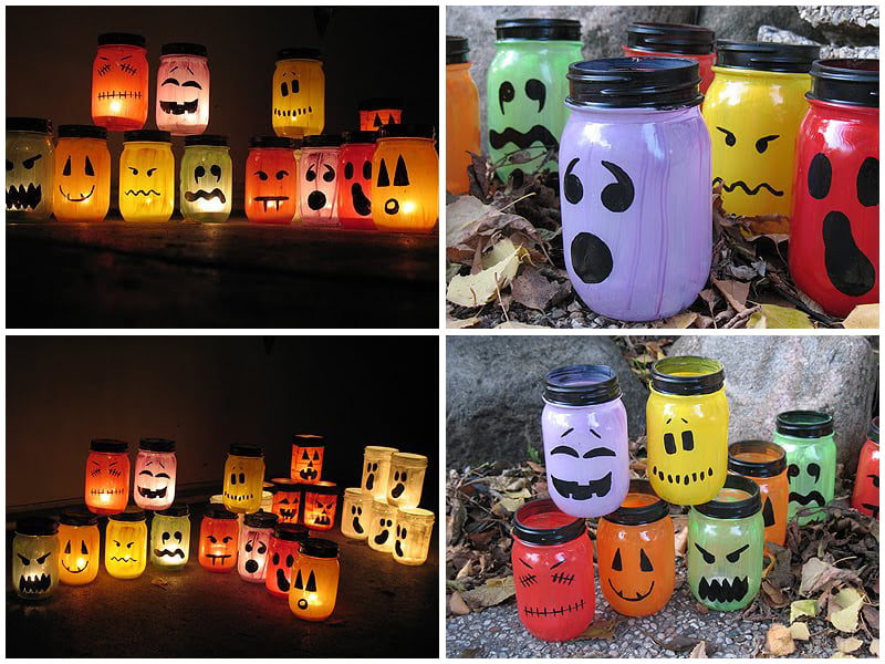 Jar luminaries halloween decoration