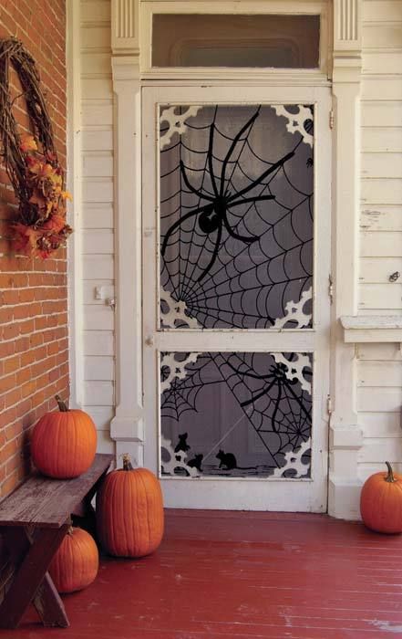 Giant spider Halloween door