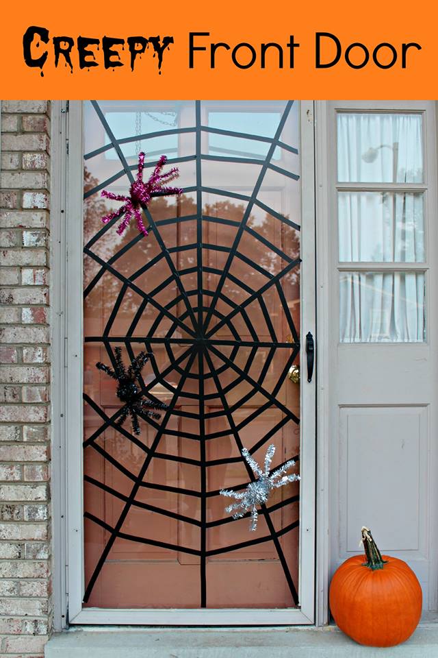 Creepy halloween front door