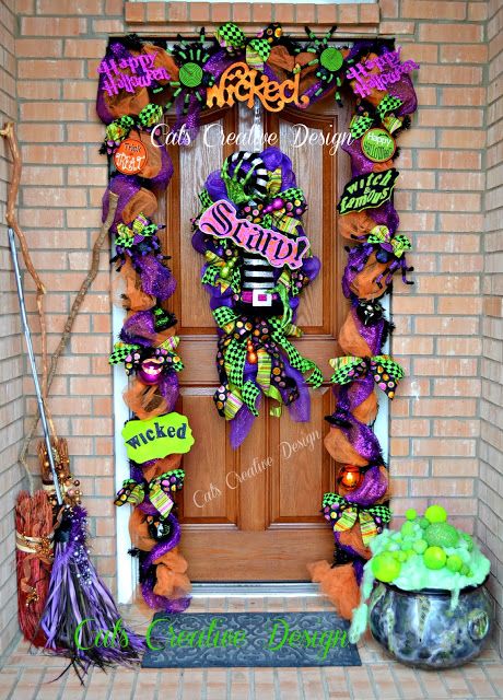 Creative Halloween door decor