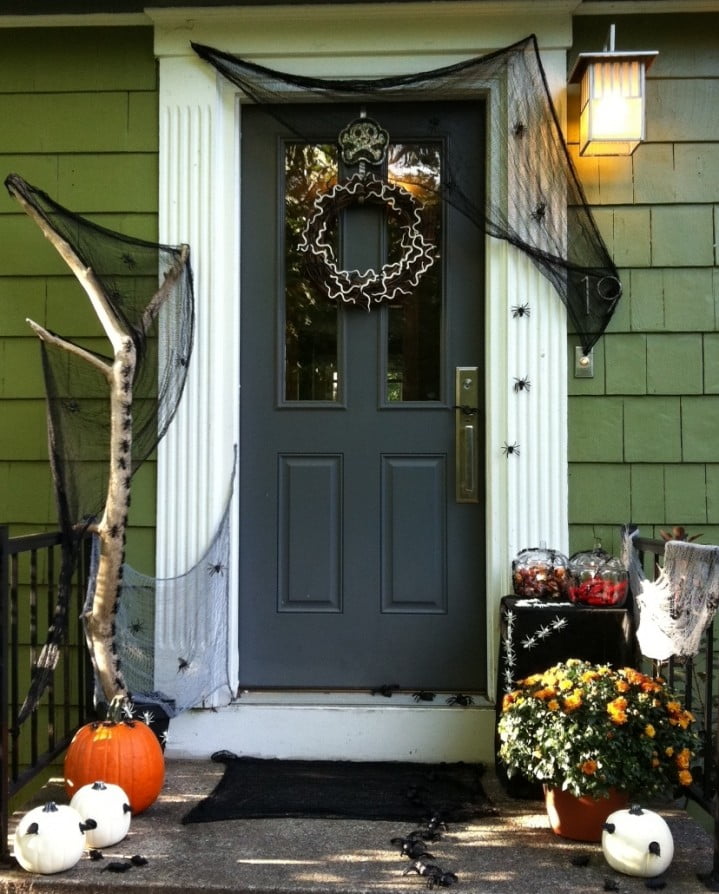 Flack Front Door for Halloween