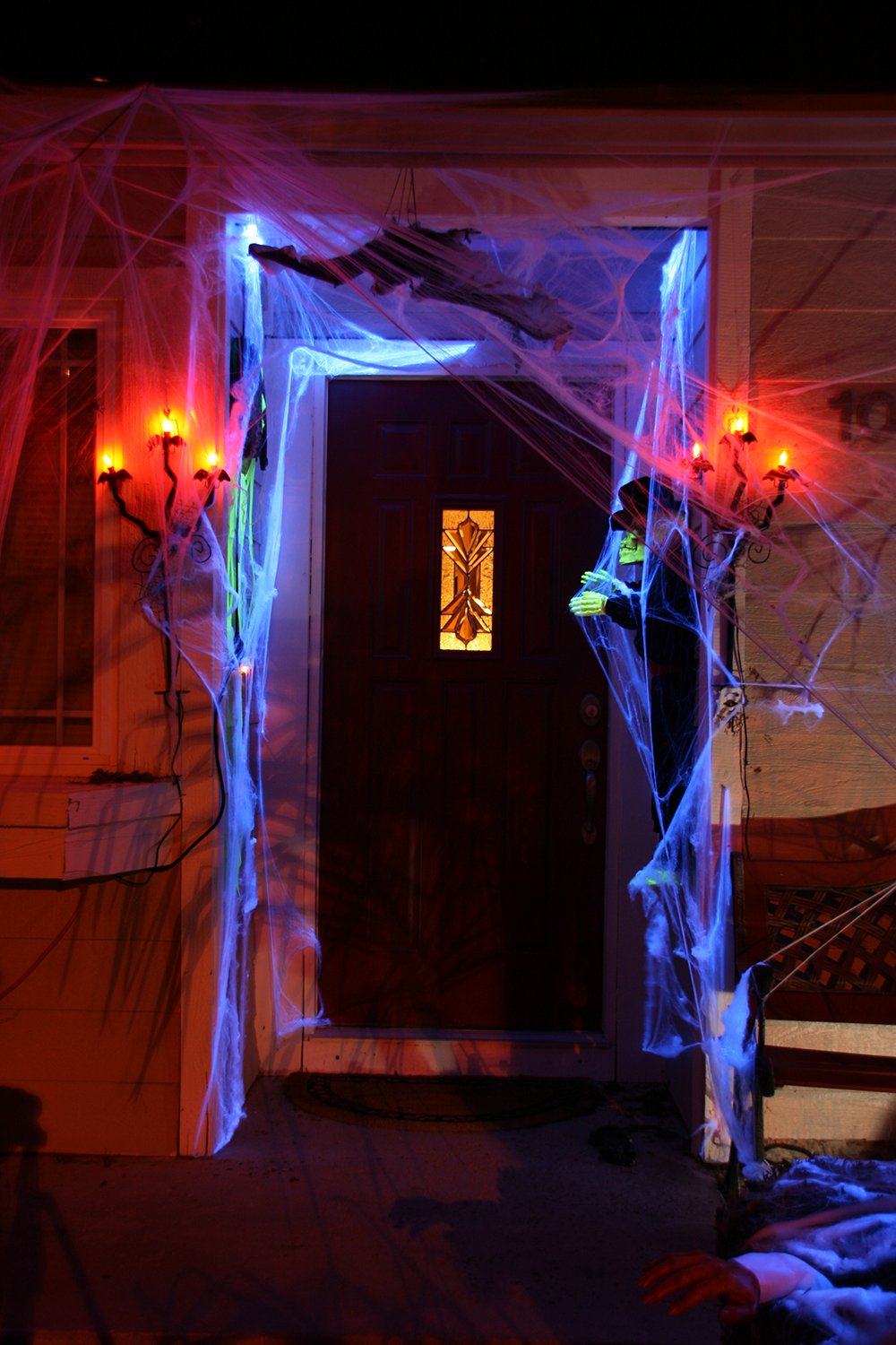 Spooky blue Halloween door