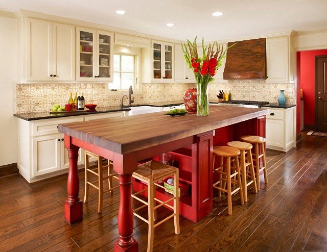 Red Kitchen Island Decoration Tip