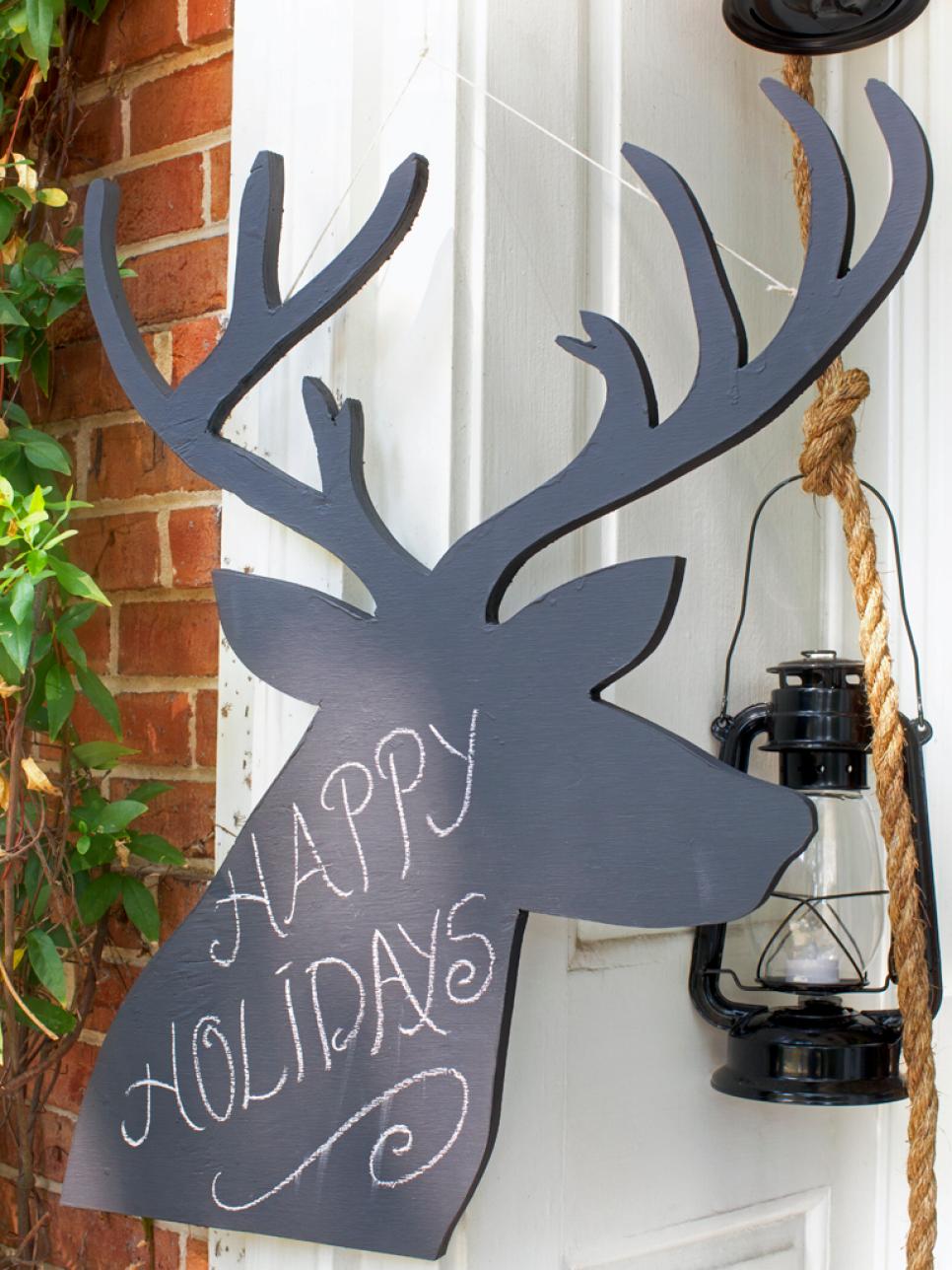 Chalkboard Reindeers Christmas Decoration