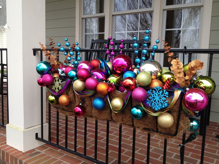 Planter Full Of Christmas Ornaments