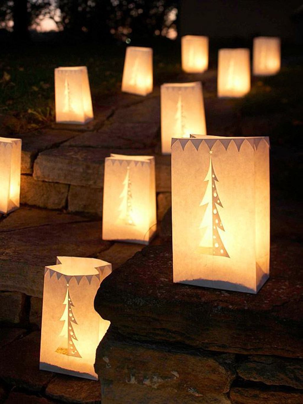 Paper Bag Lanterns Christmas Decoration