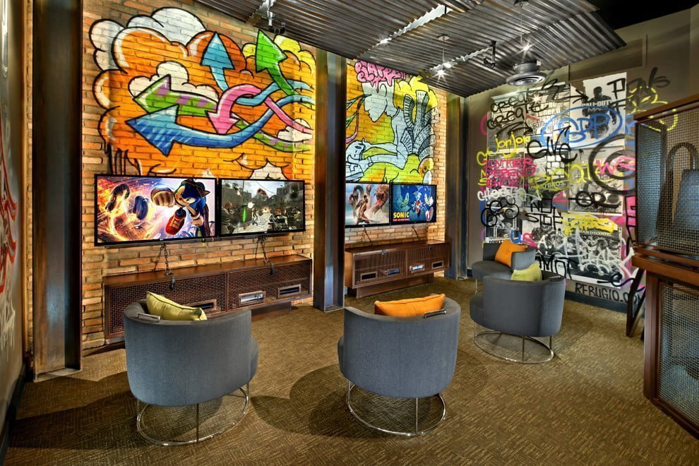 Video Gamer Room Inspired by Street Art