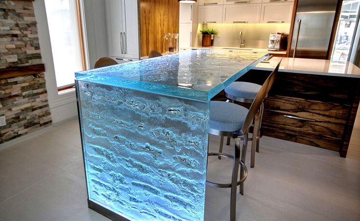 Glass On Top Kitchen Island Idea