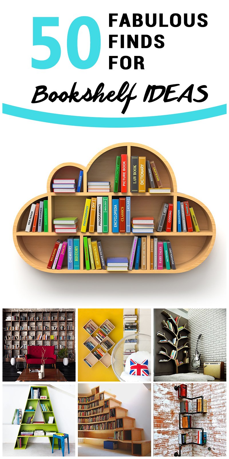 50 Fabulous Finds for Bookshelf Ideas