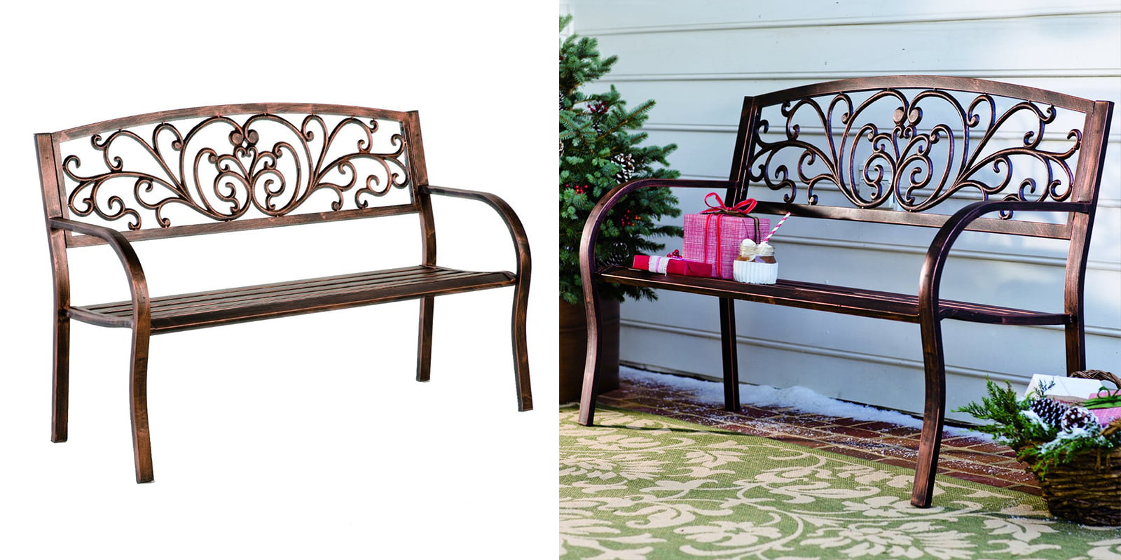 Patio Chair - Bronze Finish Blooming Garden Bench