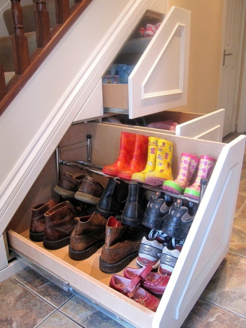 Under the Stairs Shoe Rack Ideas