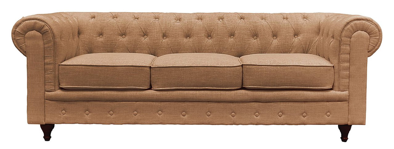 Classic Scroll Arm Tufted Button Chesterfield Sofa