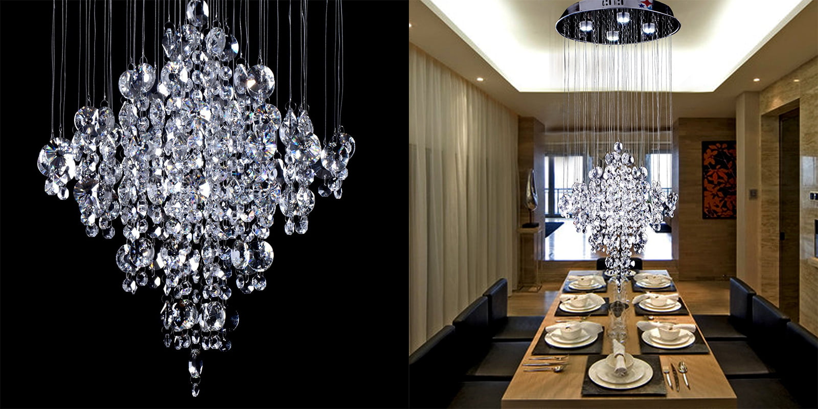 OOFAY Crystal Raindrop Chandelier