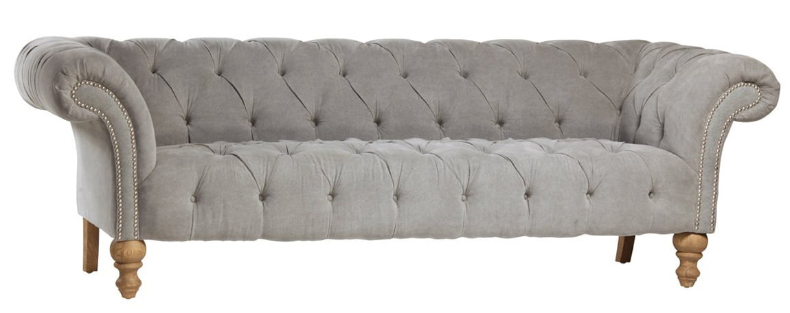 Chesterfield Linen Sofa