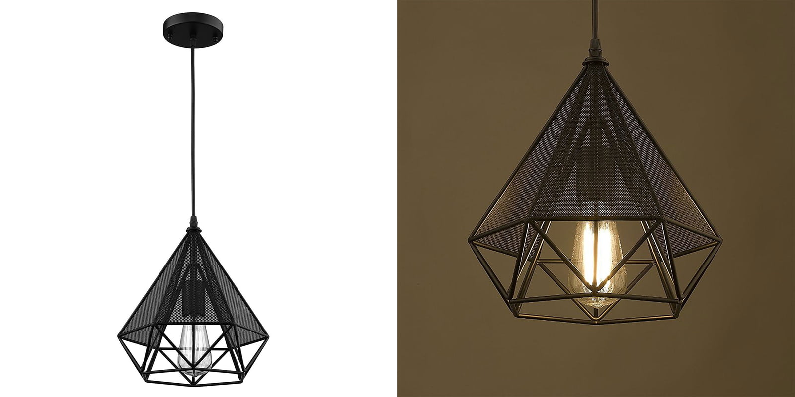 CLAXY Industrial Kitchen Black Metal Lamp