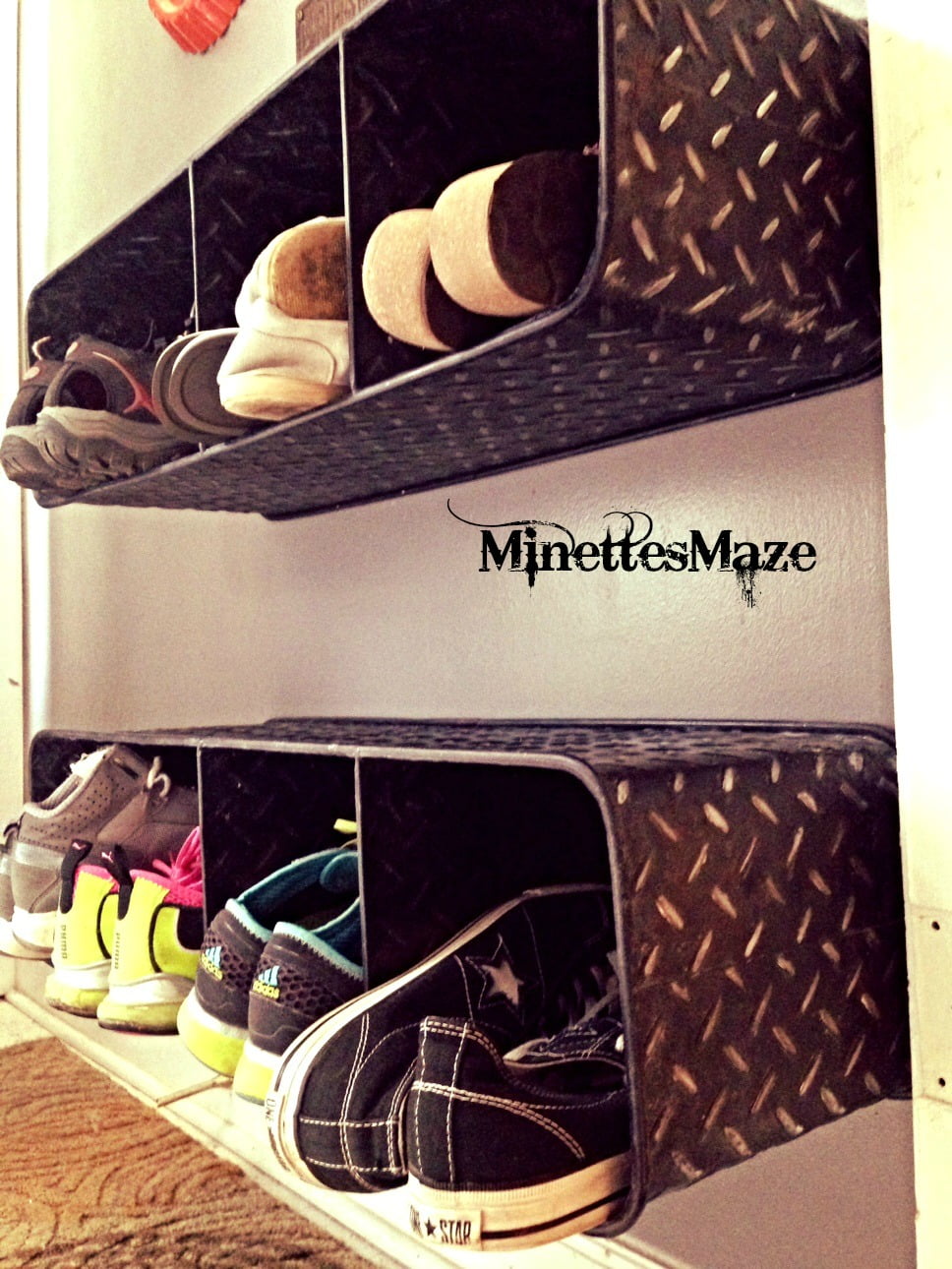 Metallic Shoe Cubbies