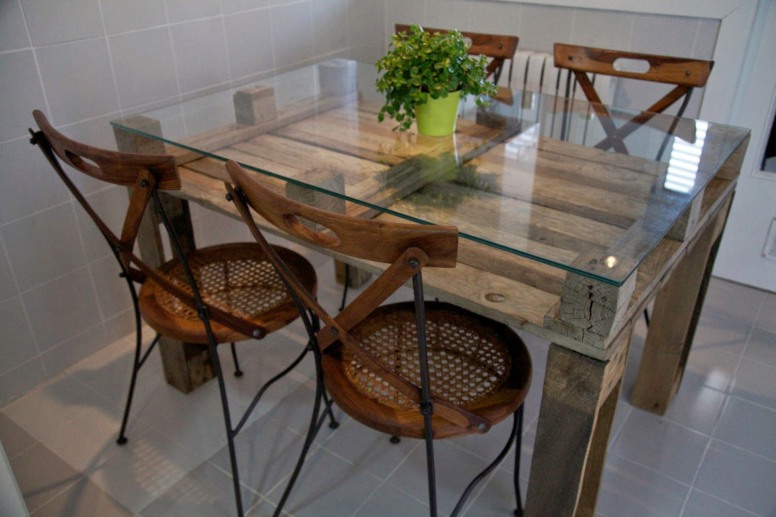 Small Glass-topped Dining Table