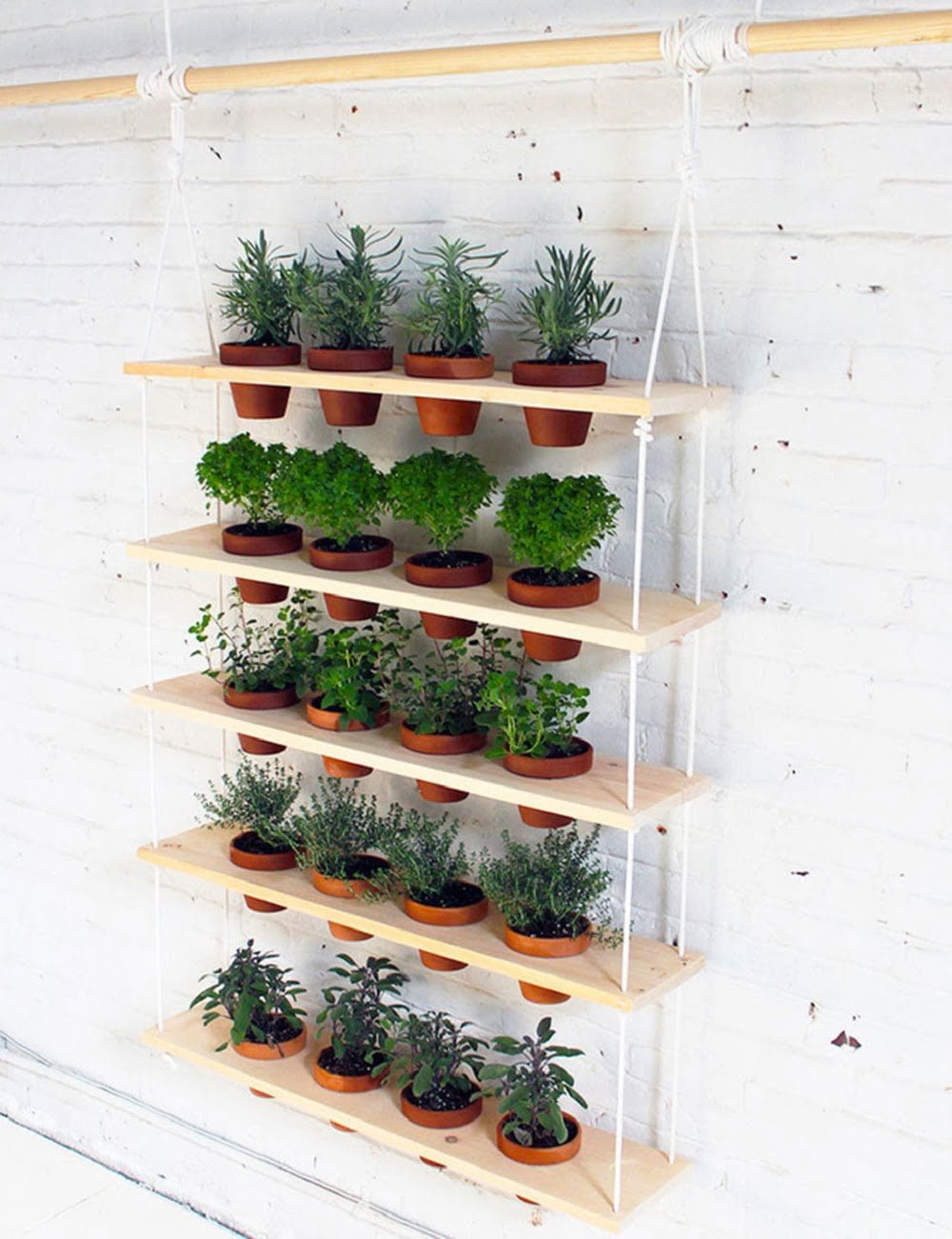 Transform Airy Wooden Shelving Into an Herb Garden