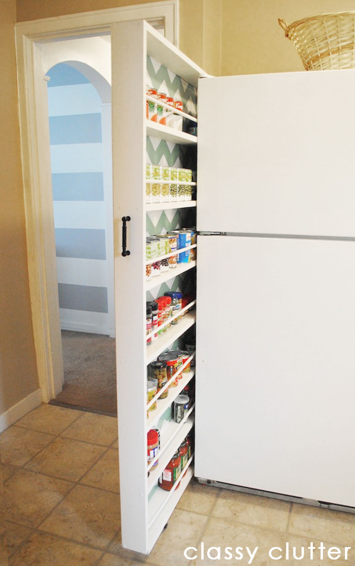 Slide-Out, Narrow Pantries are Popular Kitchen Organization Ideas