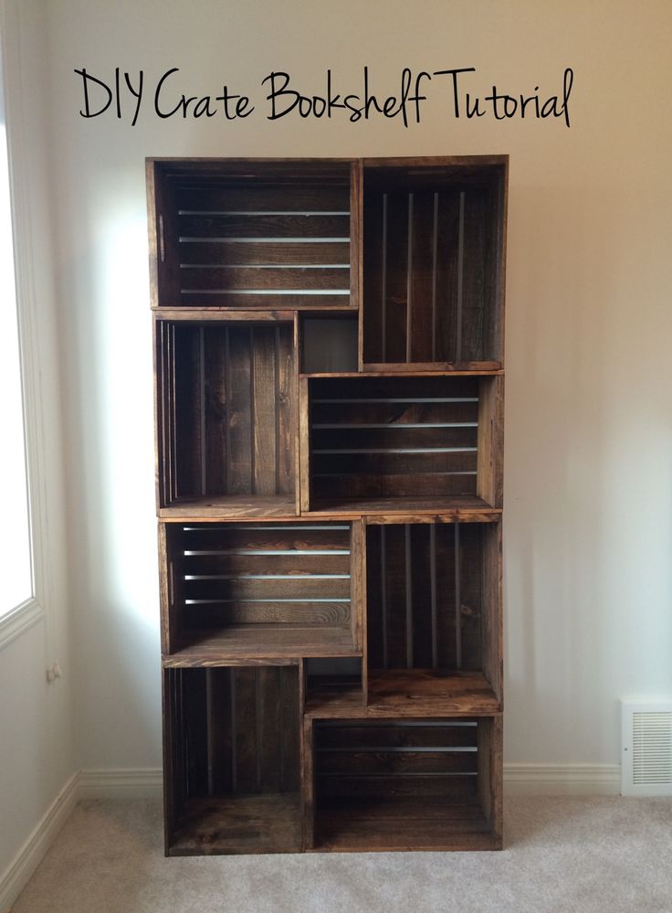 Simple and Versatile DIY Wood Crate Bookcase