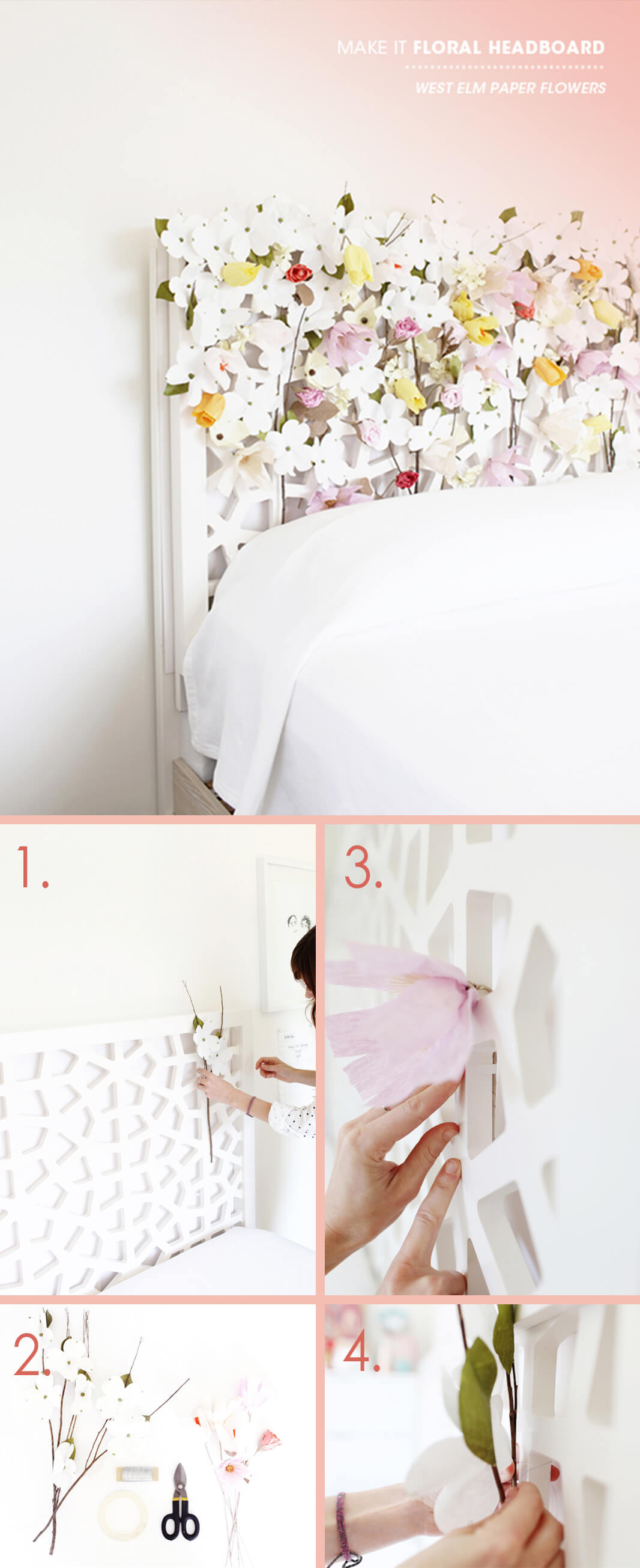 A “Scentual” Floral Lattice Headboard