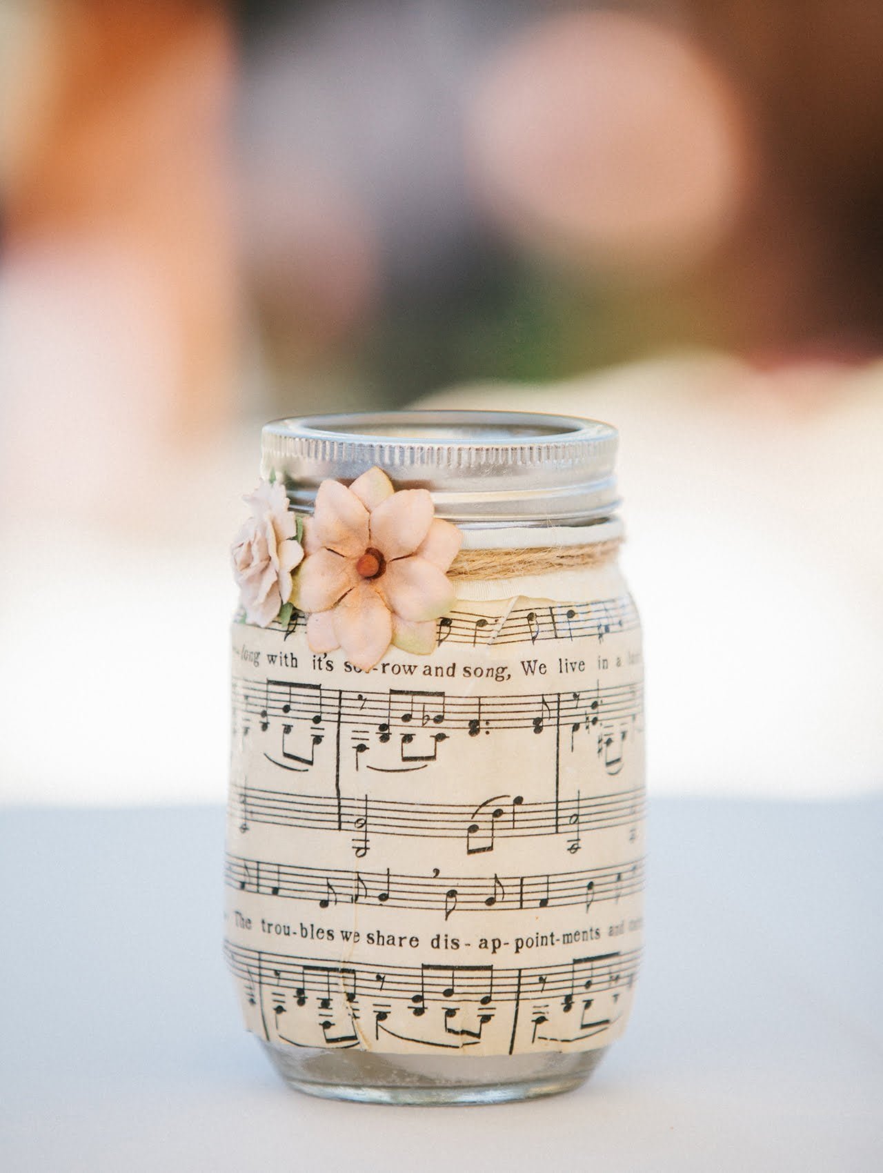 Note this Mache-Pressed Mason Jar