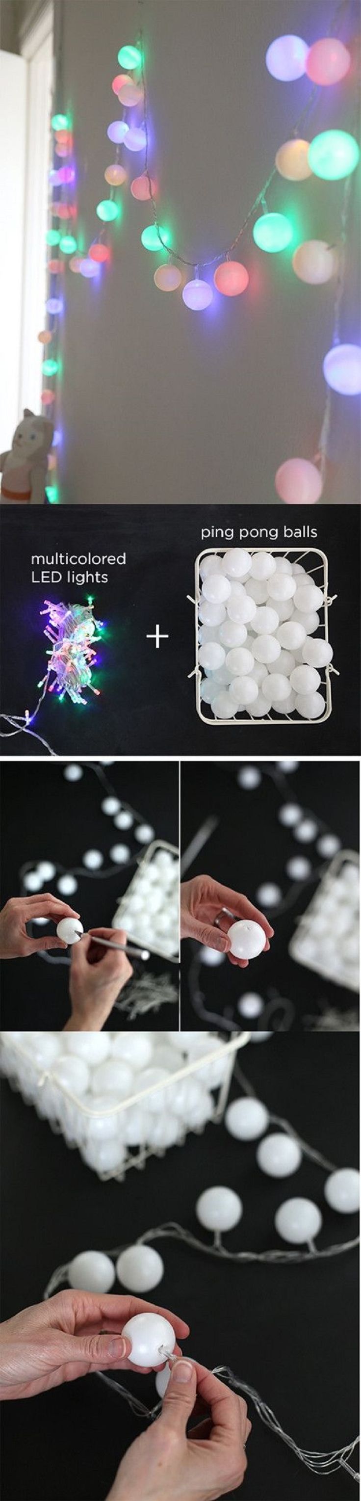 Multi-colored Party Lights: a Better Use for Ping-pong Balls