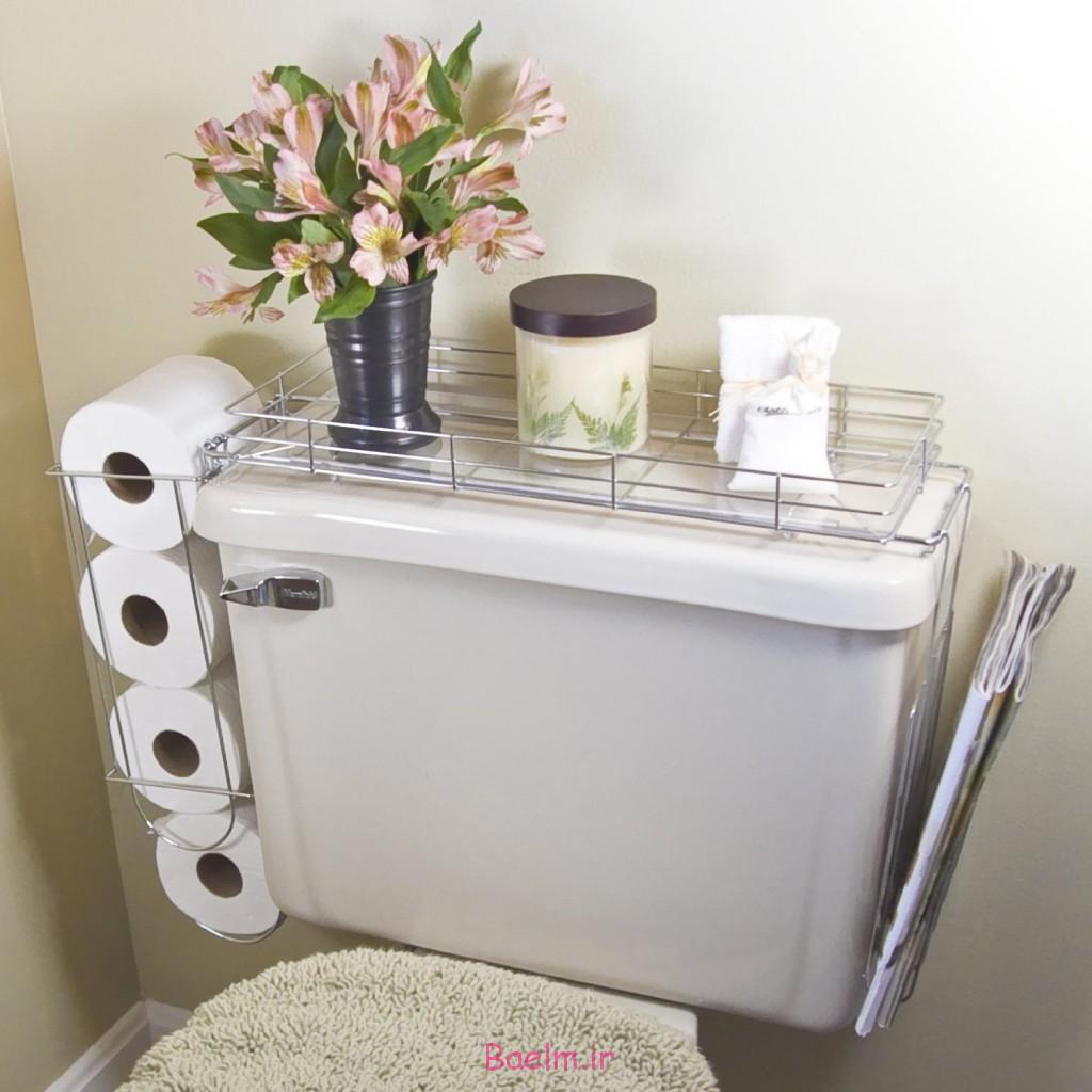 Toilet-Mounted Wire Storage Rack