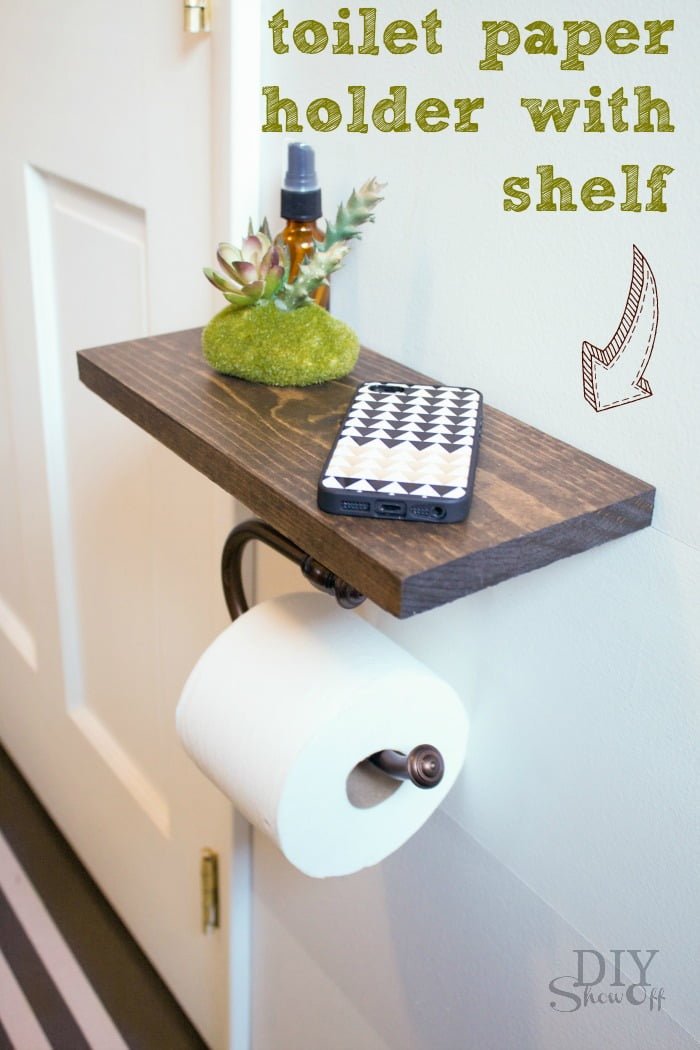 Floating Shelf with Built-in Roll Holder