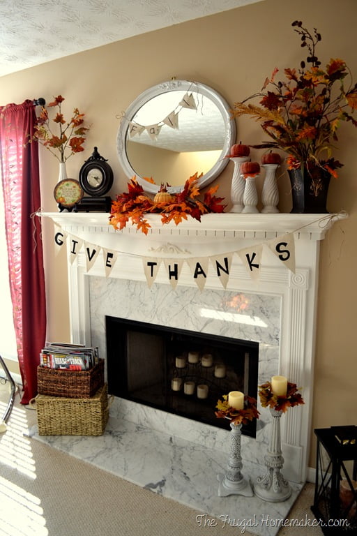 Mantel Banner with Crimson Fall Foliage