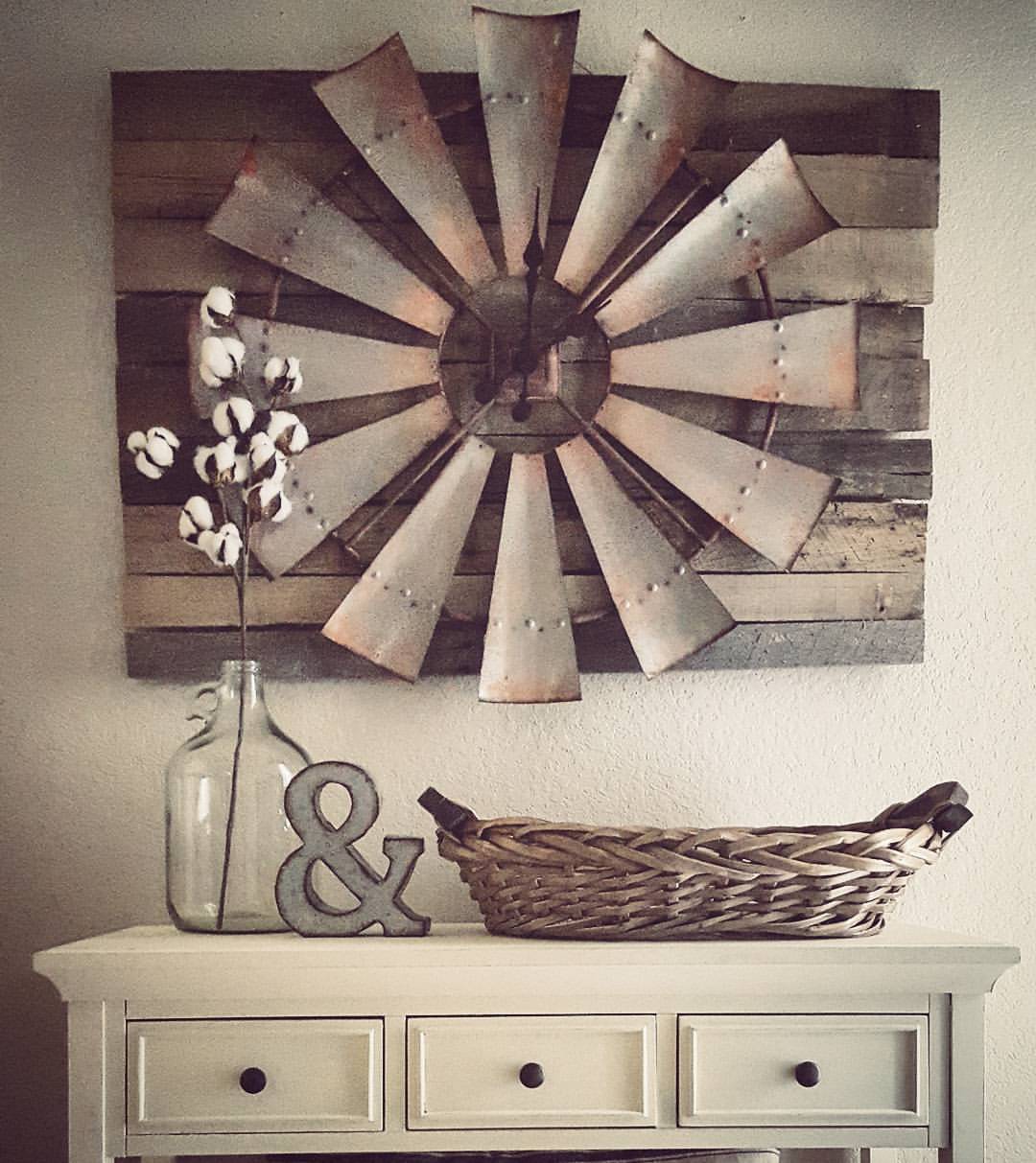 Over-sized Windmill and Barn Wood Wall Clock