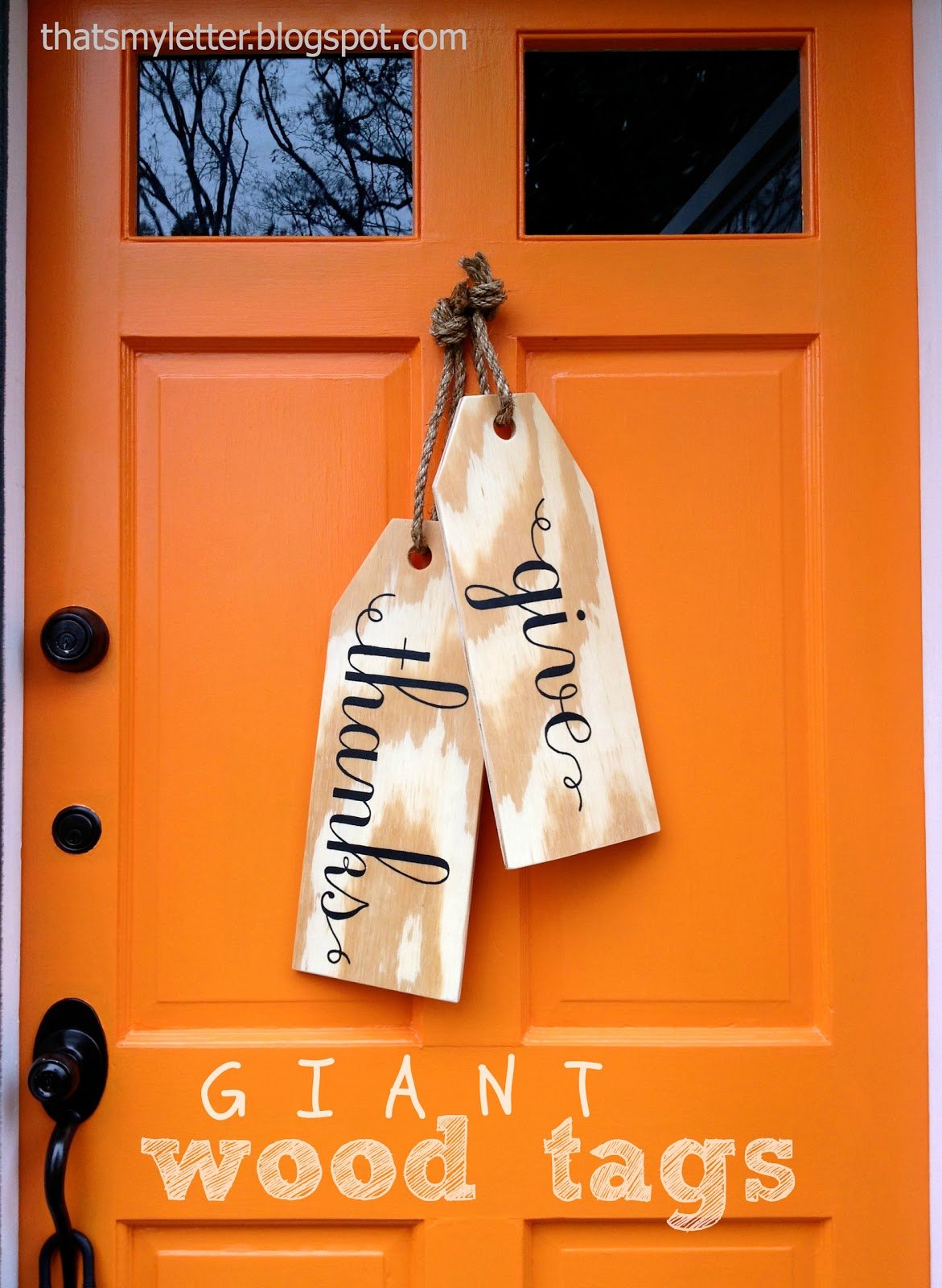 Wooden Tag Door Thanksgiving Décor