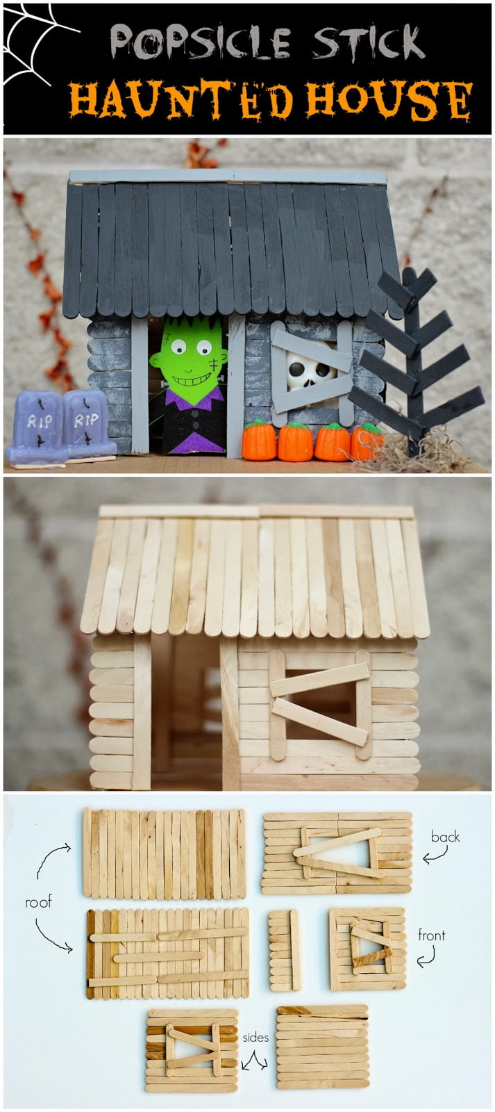 Haunted Halloween Craft Stick Cottage