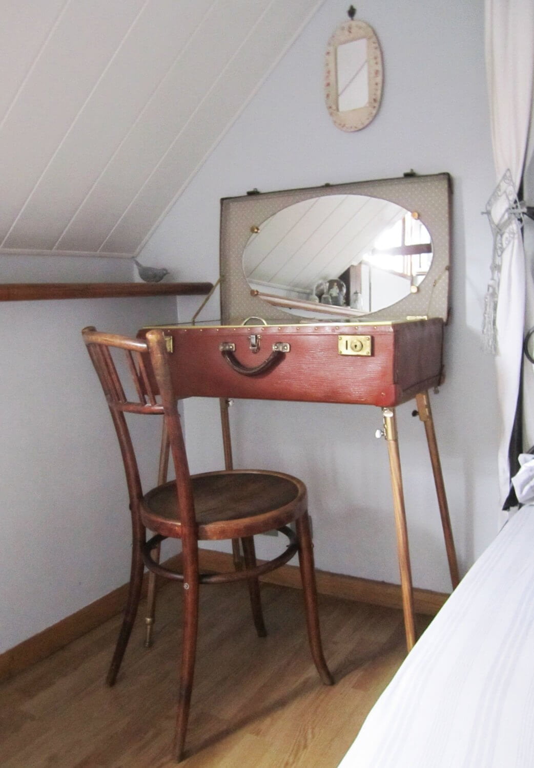 Antique Luggage Vanity Table