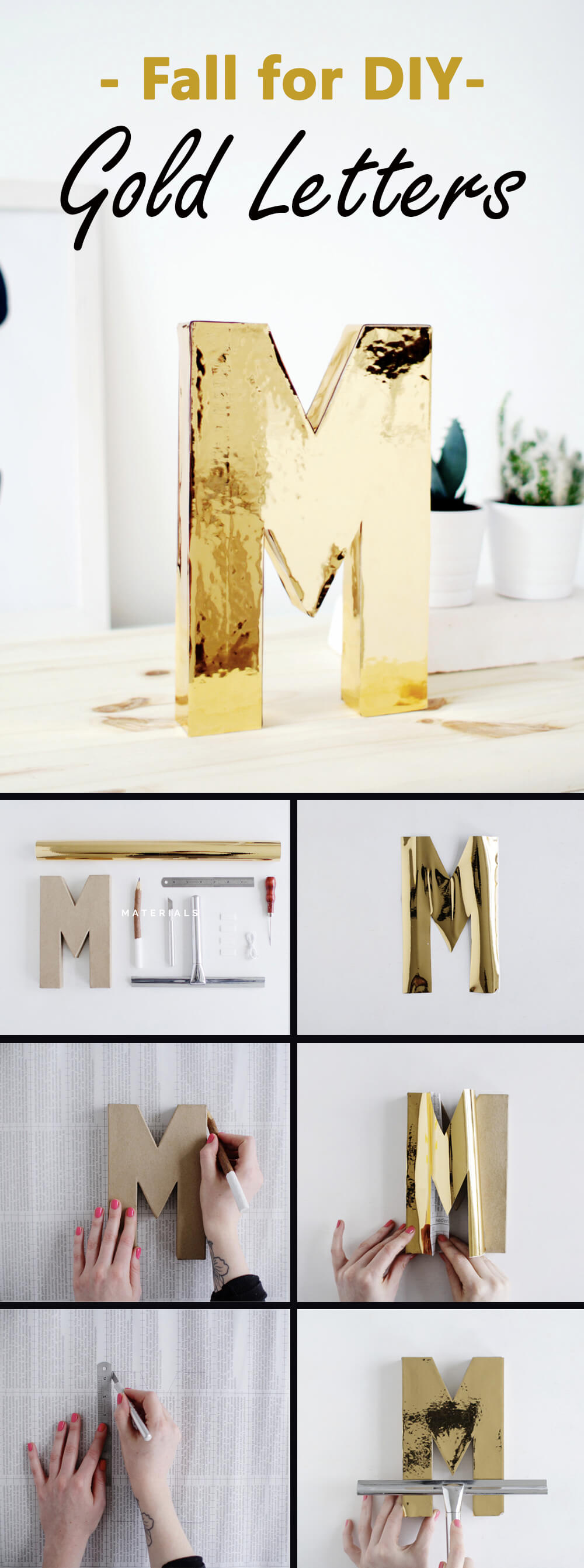 DIY Golden Letters Look Like Liquid Metal