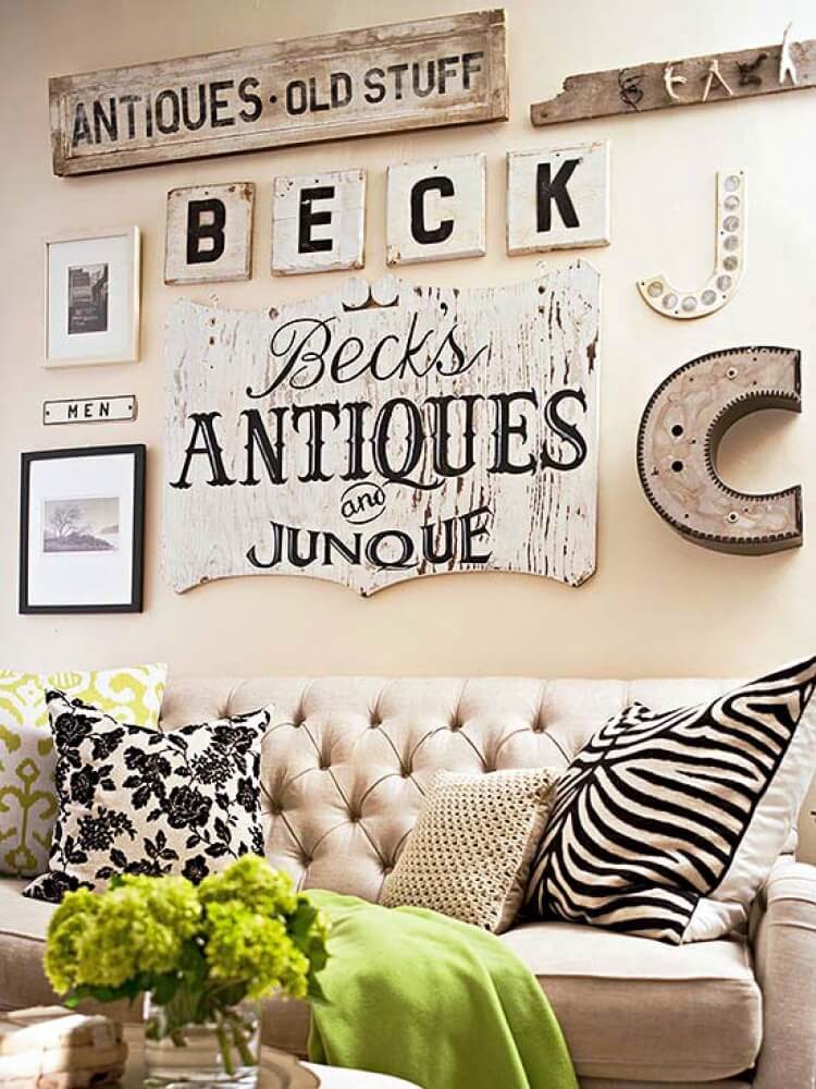 Cream Display with Antique Statement Pieces