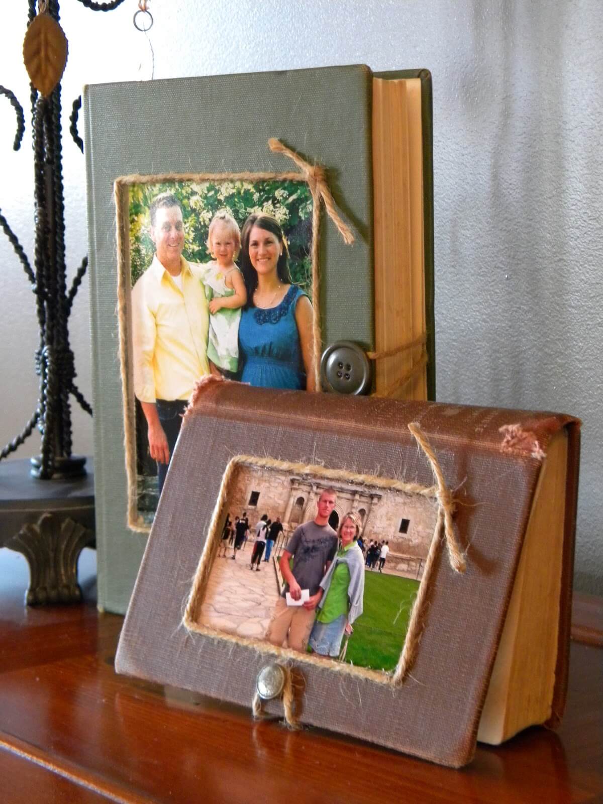 Old Books Make Charming Photo Frames