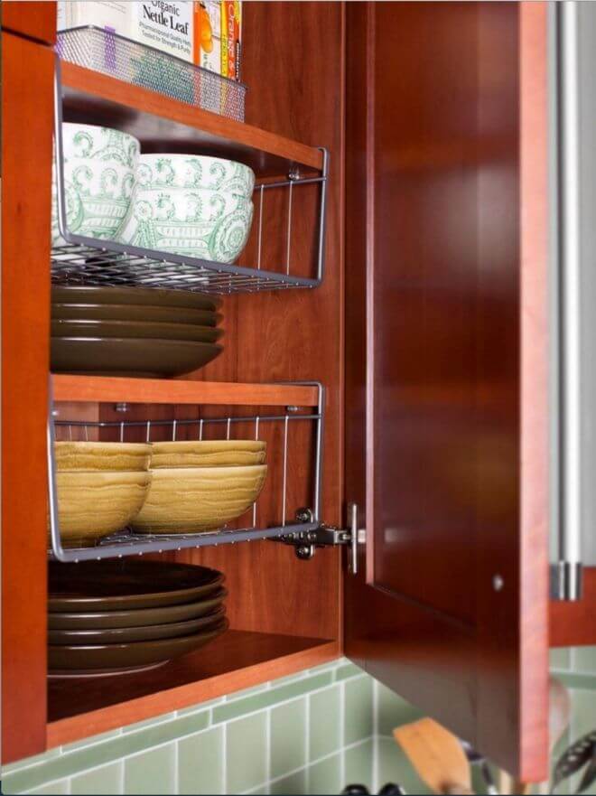 Hanging Shelves Double Cabinet Space