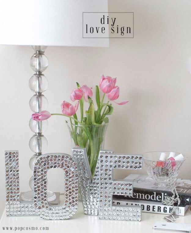 DIY Silver Sparkle Disco Letters