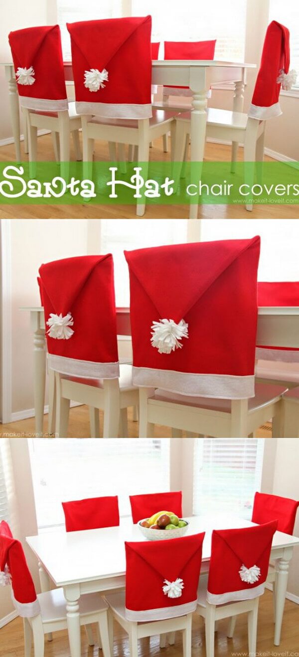 Santa Hat Chair Covers for the Kids!