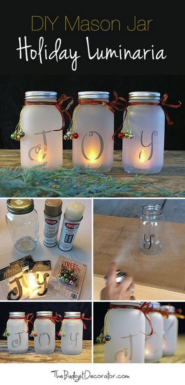 Spell it Out with Frosted Luminaries