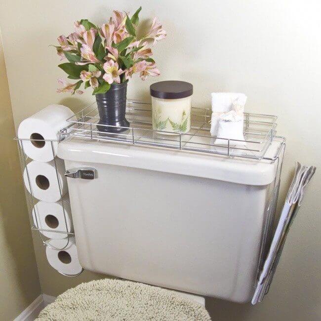 Commode Shelf Keeps the Necessities Close By