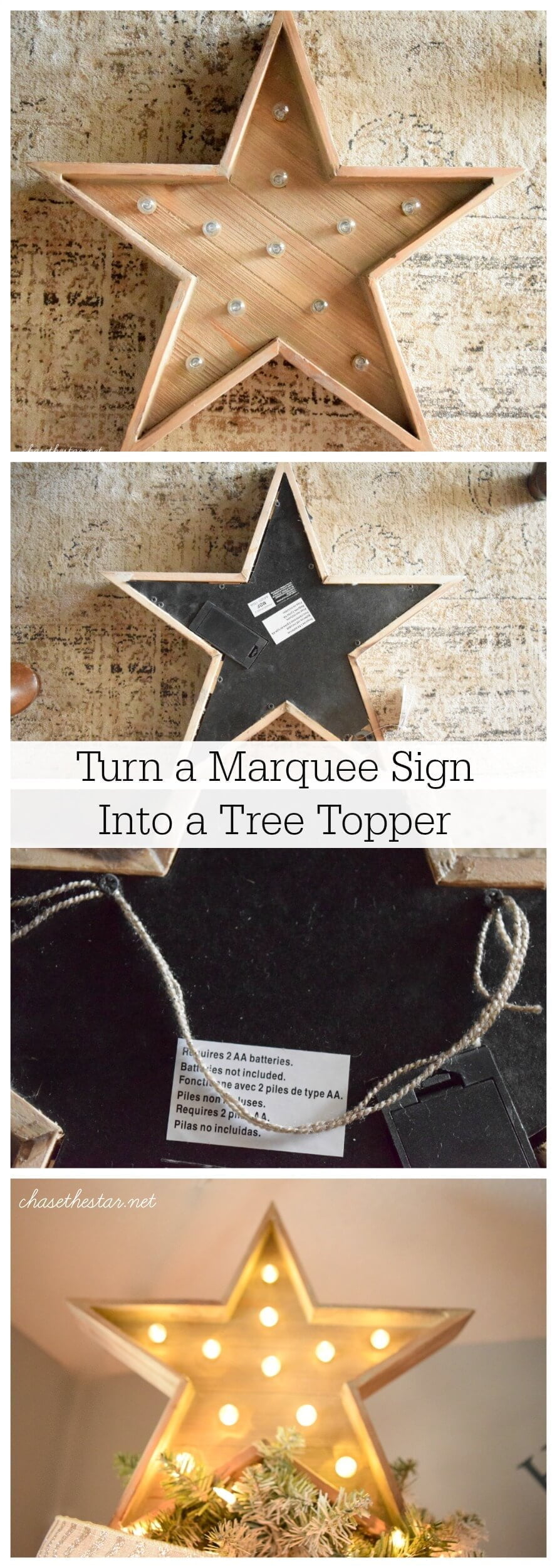 Turn a Star Marquee into a Tree-Topper