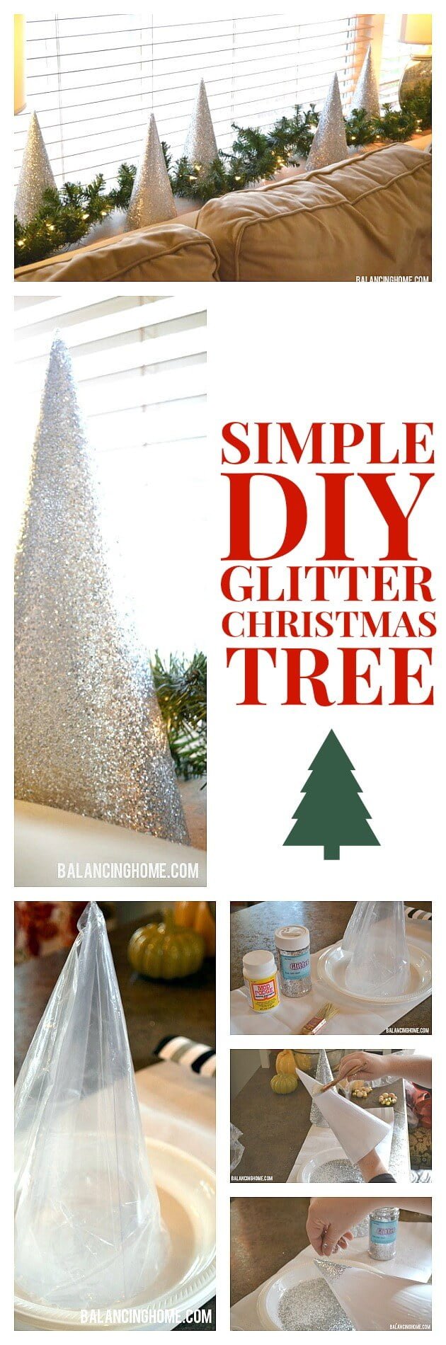 Quick and Cute Glitter Christmas Tree