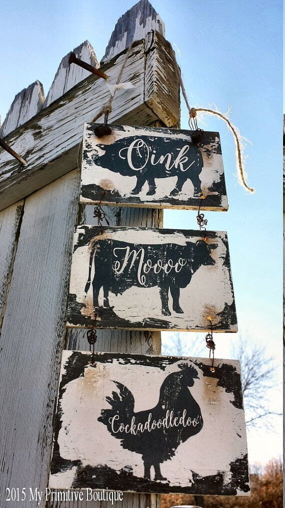 Oink, Moo, Cockadoodledoo Welcome Sign