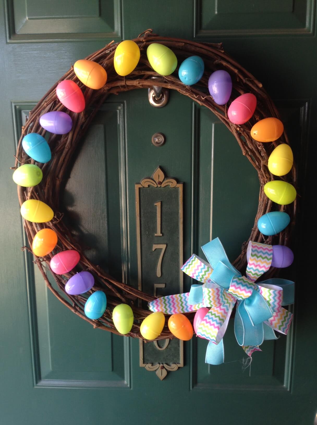 Rainbow Easter Egg Grapevine Wreath