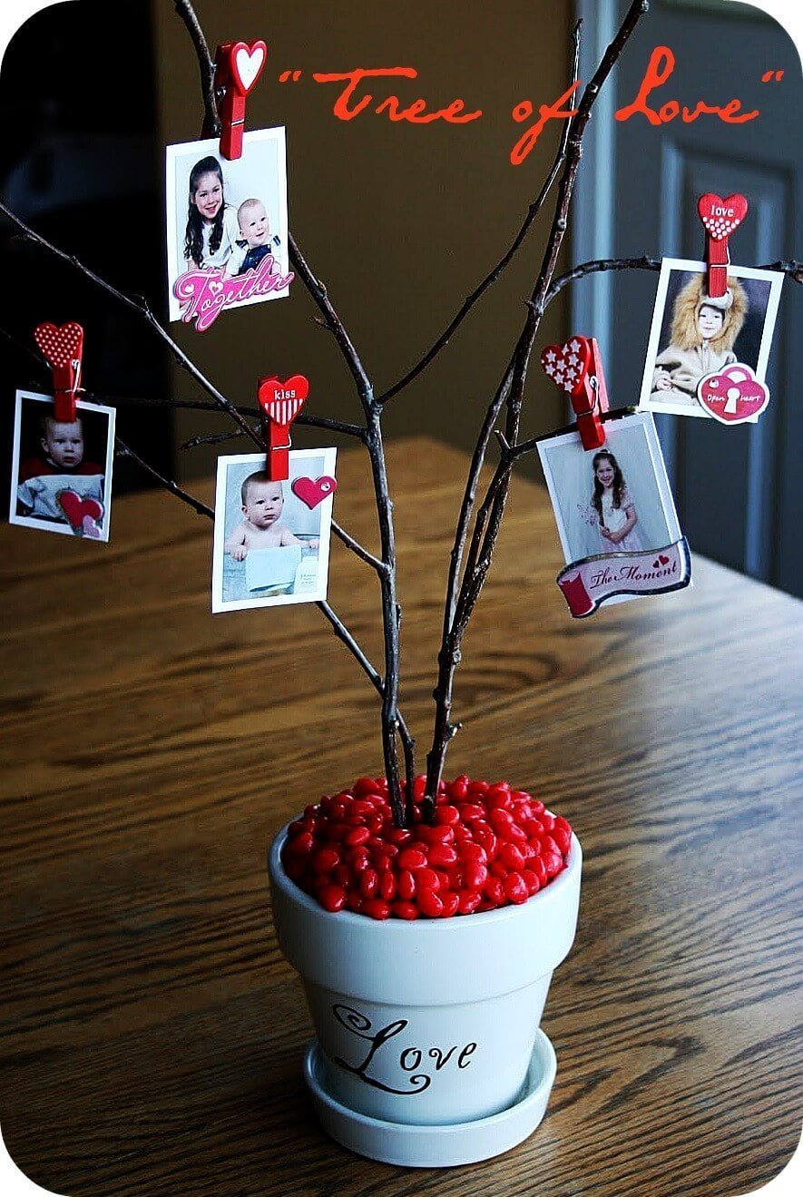 Tree Branch Family Photographs Centerpiece