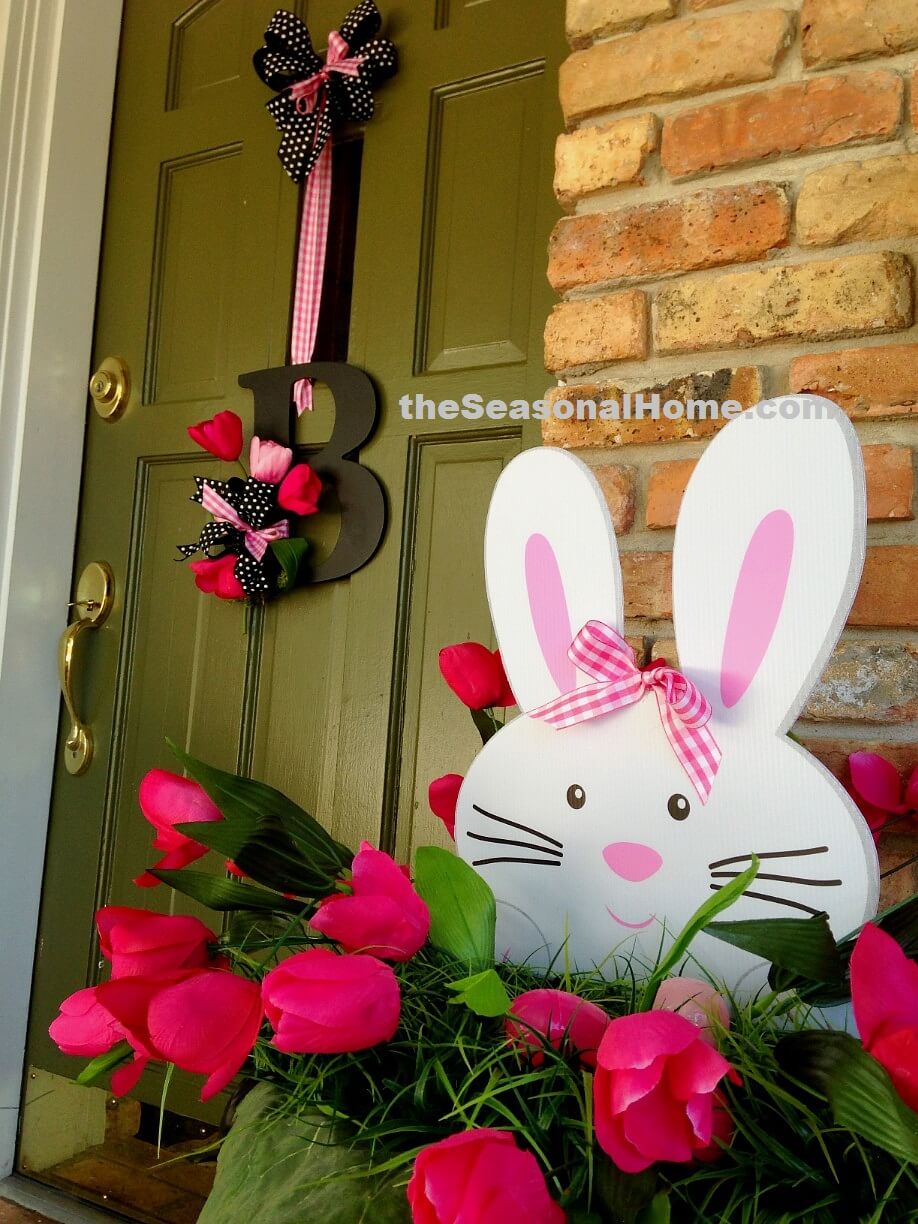 Tulip Bunny Porch Decor