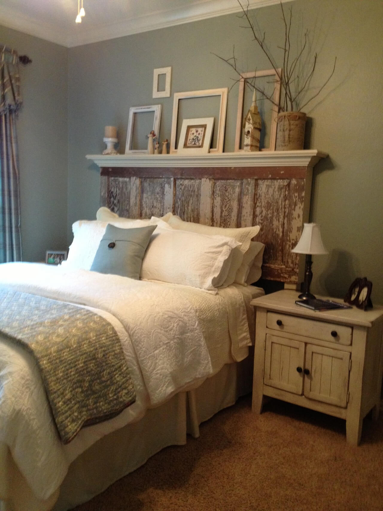 Rustic Five Panel Door Master Bed Headboard