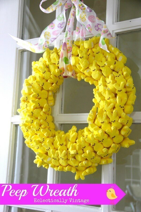 Easy Peeps Bunny Easter Wreath Décor